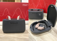 Audífono Bluetooth GN para ReSound de 8 Canales, Color Beige, Modelo KEY 361 RIE Recargable para Personas con Pérdida Auditiva