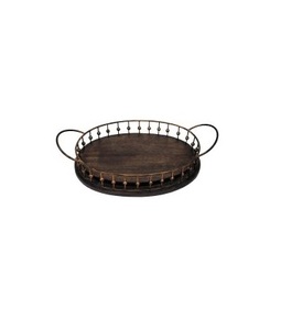 Bandeja de servicio de madera para MANGO de metal con forma de huevos para hoteles y bandeja de servicio con logotipo personalizado para uso doméstico - Product Image 4