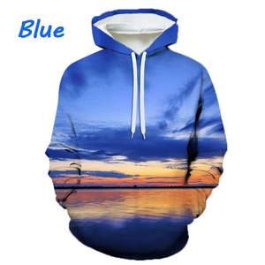 Pakistán nueva moda creativa puesta de sol 3D impreso Sudadera con capucha personalidad Color Cool hombres y mujeres calle Casual Hip-hop sudadera - Product Image 5