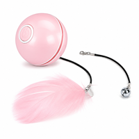 Jouet intelligent pour chat, balle roulante à mouvement automatique, laser LED, minuterie 45 min, herbe à chat, plume, clochette, interactif, vente en gros