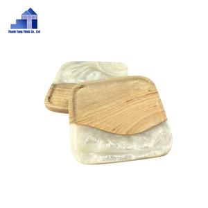 Posavasos de madera de resina epoxi de lujo más vendidos Suministros de utensilios de cocina ecológicos Patrón único Directo Vietnam - Product Image 4