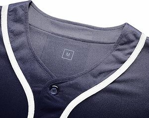 Camiseta de Béisbol de Color Sólido, Manga Corta, con Botones, Unisex, para Adultos, Transpirable, de Algodón, Uniforme de Softbol, Personalizable con Nombre de Equipo - Product Image 3