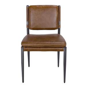 Modern Leather Upholstered Dining <b>Chair</b> with <b>Metal</b> Legs Custom OEM ODM Manufacturer Indoor Furniture for Restaurant Hotel, Cafe - Product Image 1