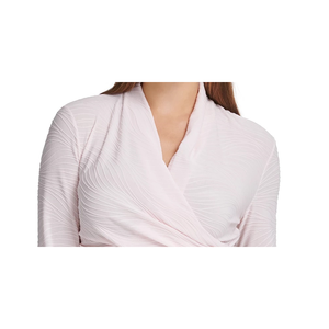 Top Rosa Taglia Media per Donna DKNY, Tessuto Traspirante Lavorato a Maglia con Collo Incrociato Texturizzato - Product Image 2