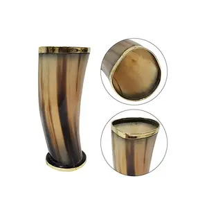 Best Creative buffalo horn glass Hand Carved Viking Drinking Horn Cup / glass simple horn 2 piece glass