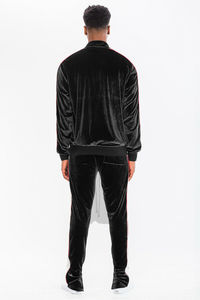 Latest Fashion Design Tracksuit for Men High Quality Streetwear Tracksuit <b>100</b>% <b>Nylon</b> Velvet Customized Tracksuit for Men - Product Image 3