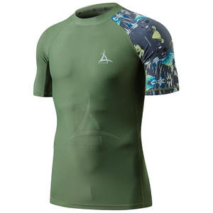 Nouveau T-shirt de compression de haute qualité, respirant, écologique, uni, personnalisable avec logo, col rond pour homme, couleur personnalisée - Product Image 1