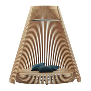 <span class=keywords><strong>Lit</strong></span> de jour suspendu rond de taille personnalisée pour l'extérieur avec auvent, <span class=keywords><strong>lit</strong></span> de jour en bois, mobilier d'extérieur pour hôtel - Product Image 4