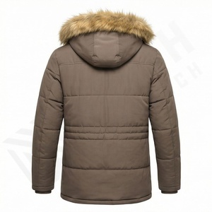 Quality <b>Men's</b> Parka Jacket Winter Cold Weather Stand Collar Puffer Waterproof Windproof Front Logo Thermal Insulated Outerwear - Product Image 2