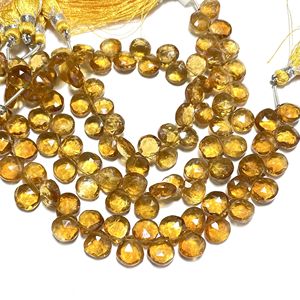 Cuentas de Briolette con forma de corazón facetado citrino, cuentas de piedras preciosas amarillas naturales para la fabricación de joyas - Product Image 2