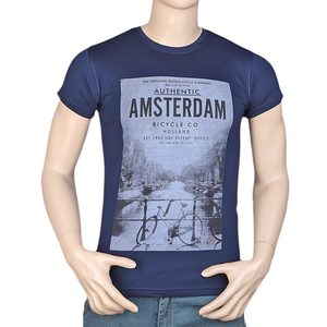 Camiseta estampada de corte ajustado para hombre - Azul marino - Product Image 2
