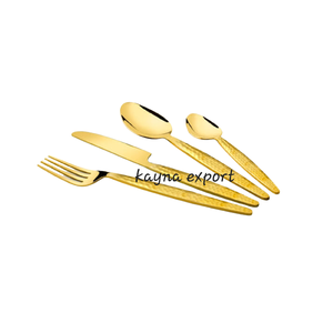 Juego de Cubiertos Modernos Estilo Restaurante, Cucharas, Cuchillos y Tenedores, Pulido Espejo, Chapado en Oro, Acero Inoxidable, para Uso en el Hogar y Fiestas - Product Image 1