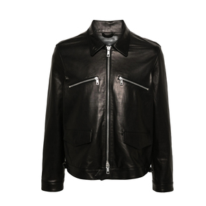 Veste en cuir de mouton noir personnalisée OEM pour hommes dernier style vestes d'hiver longues coupe ajustée veste fabriquée en usine pour hommes - Product Image 6