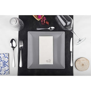 Tovaglioli Bianchi 40x40cm Piegati 1/8 Cotone Naturale 400pz B2B - Product Image 3