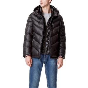 Veste d'hiver chauffante de taille réglable pour hommes Vêtements d'extérieur personnalisés Vestes en duvet à fermeture éclair de couleur noire - Product Image 2