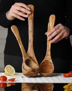 Nueva Cuchara de Servir Moderna Ecológica de Madera de Acacia, Cuchara de Madera Natural Personalizada para Fiestas - Product Image 1