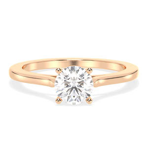 Anillo de Compromiso REYES Hecho a Medida en Oro Rosa de 14K/18K con Diamante Cultivado en Laboratorio de 1 Quilate, Corte Brillante Redondo, Joyería Fina para Mujer - Product Image 1