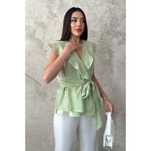 Blusa con lazo en la cintura color menta - Mentado - Product Image 2