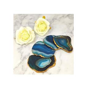 Accesorios de vajilla de diseño elegante Posavasos de ágata con rebanada de ágata galvanizada dorada a precio mayorista con calidad superior - Product Image 6