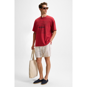 T-shirt à col rond pour homme GRIMELANGE TEMPUS, imprimé, 100% coton biologique, coupe ample - Product Image 2