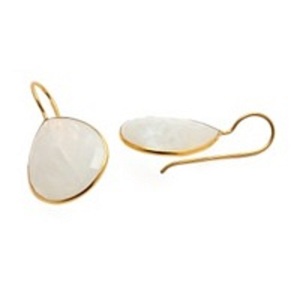 Pendientes con forma de pera de Plata de Ley 925 y Gema de luna de arcoíris, novedad - Product Image 1