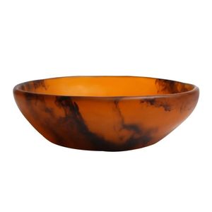 Tazón de Ensalada de Plástico Color Blanco Naranja con Remolino, Acabado Transparente, Hecho a Mano, Libre de BPA, Tazón de Diseño para Decoración del Hogar - Product Image 3