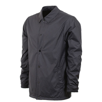 Veste classique pour homme Coach en toile enduite personnalisée, col montant, manches longues, respirante, coupe-vent, à capuche, poches avant, écologique