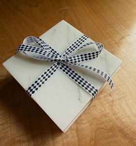 Ensemble de 4 sous-verres en marbre naturel, sous-verres en pierre, cadeau de pendaison de crémaillère, vaisselle de luxe - Product Image 2