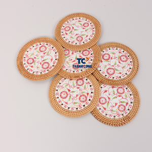 Factory Price Rattan Coaters Made in Vietnam Rattan Coasters Handmade Table Decoration Eco Friendly - Product Image 1