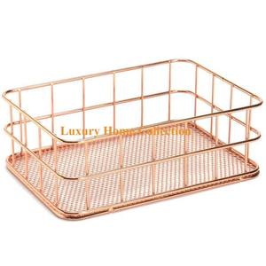 Élégant Rose Or Ombre En Métal Durable Robuste Seau De Stockage Et Panier À La Main Ustensiles De Cuisine De Table Accessoires Fournitures - Product Image 1