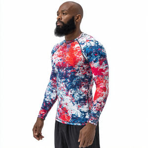 Camisa de sublimación de compresión para hombre, ropa de Yoga atlética para entrenamiento, protector de erupción para hombre, 100% poliéster, estampado, protector de erupción, Top para hombre - Product Image 6