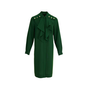 เสื้อคลุมสีเขียวมีกระดุมระบายทรงหลวมสำหรับสุภาพสตรี - Product Image 1