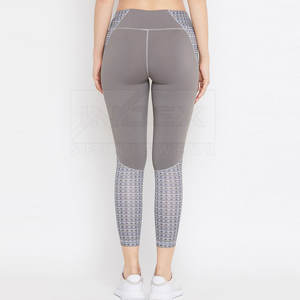 Mallas ajustadas de gimnasio para mujer de último diseño 100% algodón XL cintura alta estampado sólido Fitness Running Legging cintura elástica de talla grande - Product Image 2