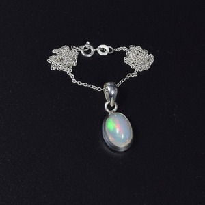 Opale pierres précieuses pendentif bijoux pour femmes argent Boho Style bijoux 925 argent Sterling tendance pendentif fait main cadeau pour elle - Product Image 3