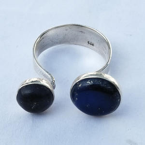 Anillo de piedras preciosas de lapislázuli hecho a mano indio de Plata de Ley 925 para niñas y mujeres para cumpleaños y bodas - Product Image 4
