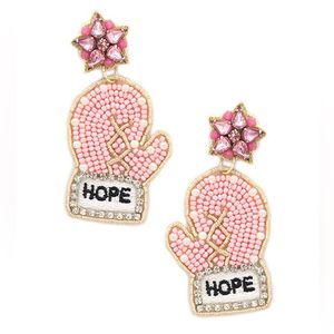 Declaración trabajo hecho a mano bordado con cuentas Rosa biberón pendientes elegante y de moda hermosa Premium para niña - Product Image 5