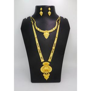 Conjunto de collar para mujer, joyería India especial de Dubái, joyería de los Emiratos Árabes Unidos, conjunto de collar con colgante chapado en oro, conjunto de pulsera, pendientes - Product Image 1