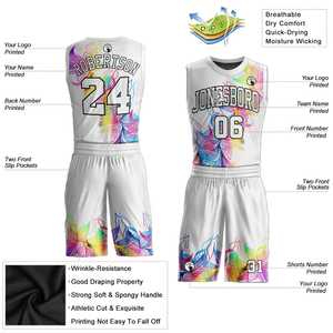 Uniformes de baloncesto hechos a medida de alta calidad 2025, ropa deportiva transpirable al por mayor, camiseta de baloncesto de nuevo diseño en blanco baja - Product Image 6