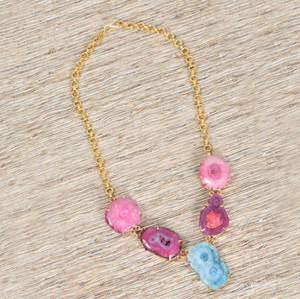 Venta al por mayor Natural hecho a mano de aleación de Metal y Druzy COLLAR COLGANTE de piedras preciosas encanto colgante para collar de mujer - Product Image 3