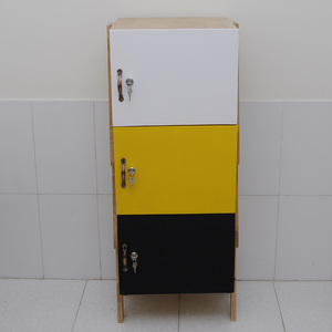 SFTCN001 - Moderno Gabinete de Almacenamiento de Oficina de 3 Niveles, Madera de Caucho de Alta Calidad con Puerta con Cerradura, Diseño Apilable - Product Image 2