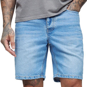 OEM Custom Fit Denim <b>Shorts</b> <b>for</b> <b>Men</b> Baggy Streetwear Style Light Washed Cotton Private Label Apparel Factory Supply Classic Look - Product Image 1