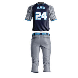 Nom de l'équipe et logo haute qualité hommes manches courtes uniforme de baseball respirant maillot/pantalon ensembles - Product Image 2