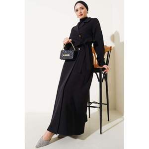 Cape à double boutonnage sur le côté Noir - Product Image 1