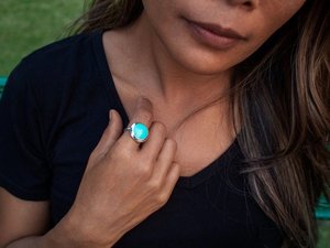 แหวนโบฮีเมียนประดับ925แข็งสีเงินสเตอร์ลิงสีทอง18K ประดับอัญมณีโบฮีเมียนสำหรับงานแต่งงานของผู้หญิงขายส่ง - Product Image 4