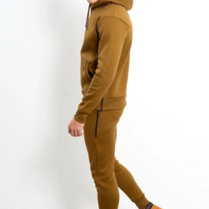 Venta al por mayor logotipo personalizado bordado Vintage pantalones y Sudadera con capucha 2 piezas conjunto chándal hombres pulóver chándal para hombres - Product Image 6