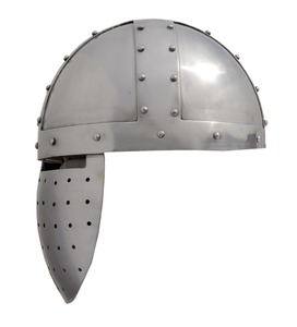 Casco vikingo hecho a mano de acero al carbono 1095 con interior de cuero para la defensa por cuchillos del fabricante - Product Image 4