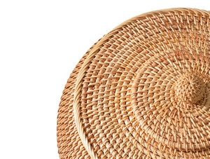 Panier rond en rotin naturel avec couvercle au prix le plus bas fait à la main du Vietnam - Product Image 6
