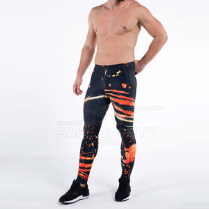 Mallas transpirables de cintura elástica para hombre, pantalones deportivos de Yoga para Fitness, pantalones deportivos de alta elasticidad para gimnasio, Yoga, sublimación, estampado de elevación - Product Image 3