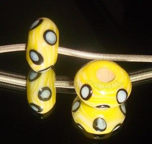 Cuentas de vidrio, cuentas con agujeros grandes, fabricación de joyas, cuentas decorativas, accesorio DIY, pulsera, collar, colgante, accesorio para hacer joyas - Product Image 3