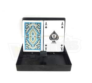 Star Plastic <b>Card</b> Deck 2 Sets 104 <b>Cards</b> A-K-Q-J Rug Carpet Pattern Custom Logo Portable Paper Playing <b>Cards</b> for Family Use - Product Image 3